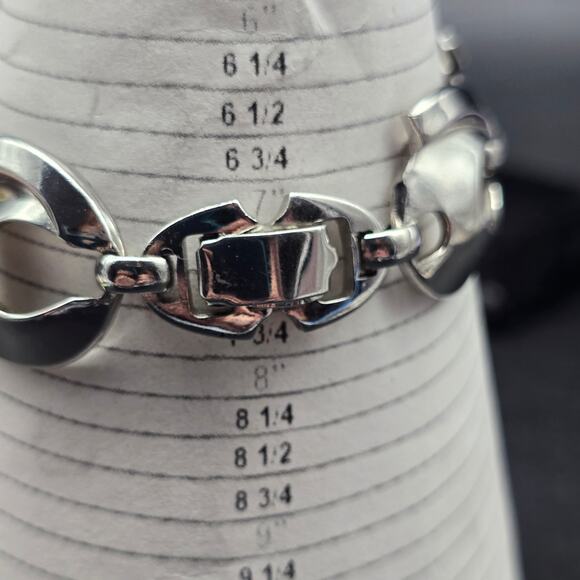 Tara Silver Tone Bracelet Vintage Jewelry Circle Open Links - Picture 5 of 10